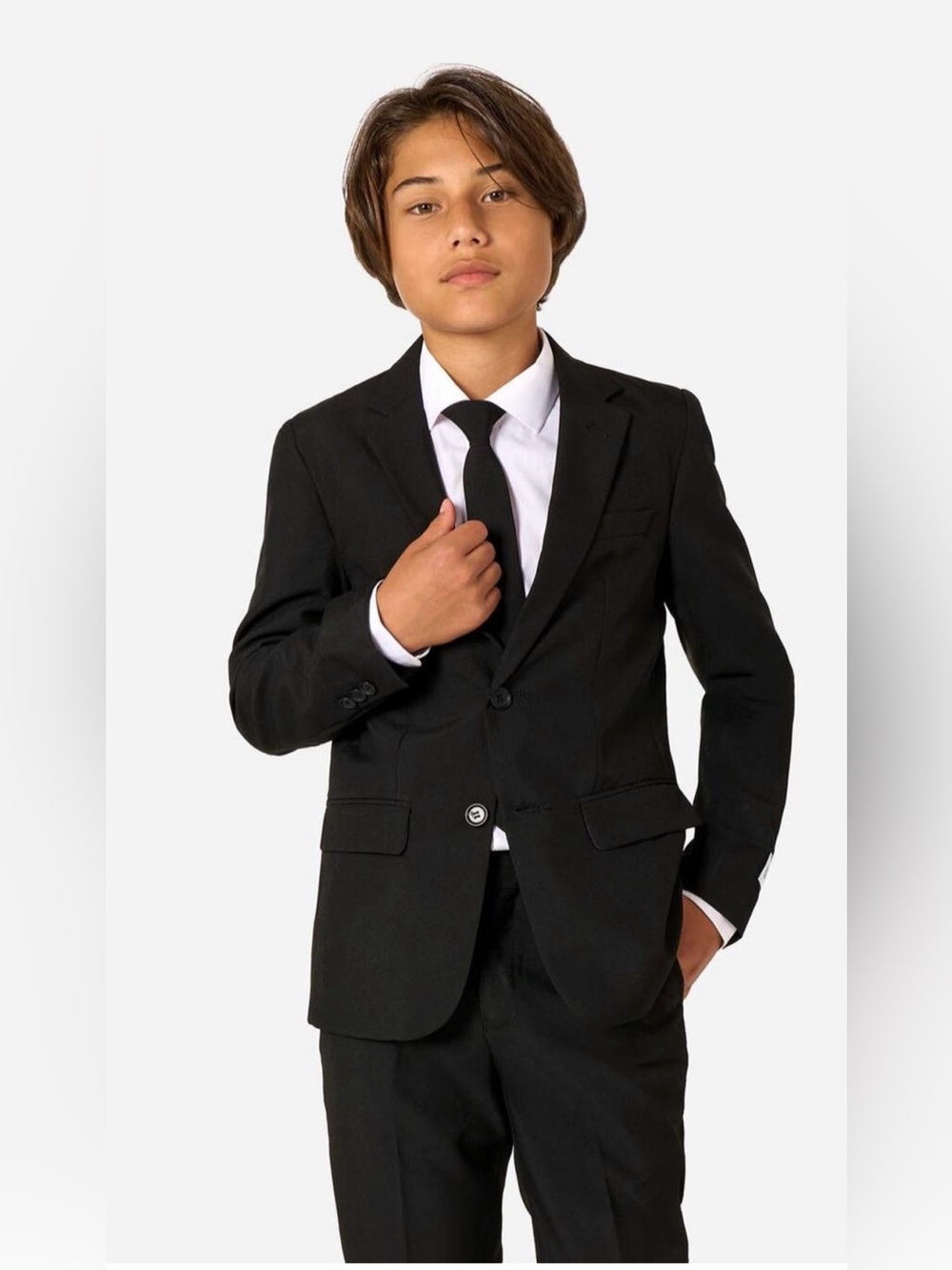 Opposite Black Knight Solid Suit With Tie Size 10